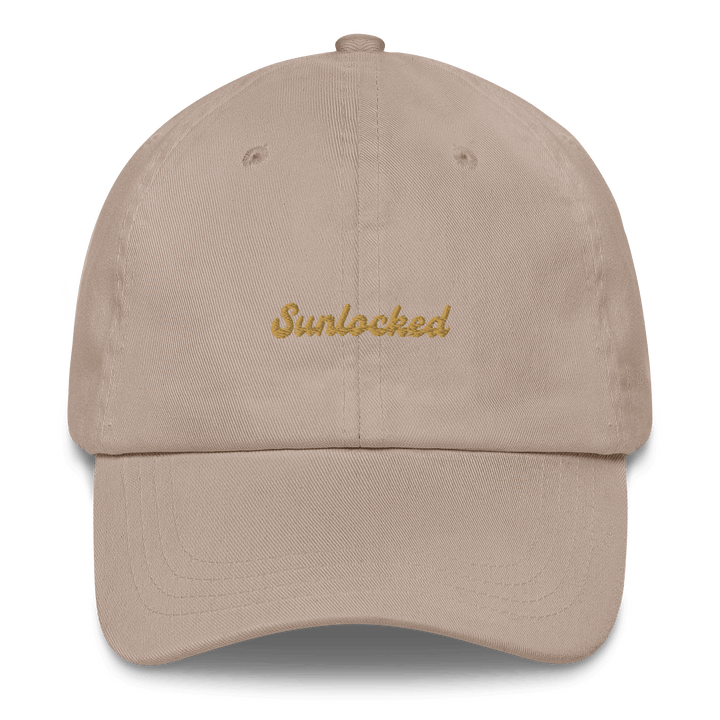 Adjustable surfwear hat with minimalist sunlocked logo